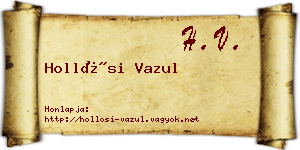 Hollósi Vazul névjegykártya